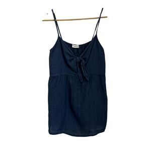 Terzo Millennio Linen Babydoll Tank Front Tie Italy Boho Top Sz L‎